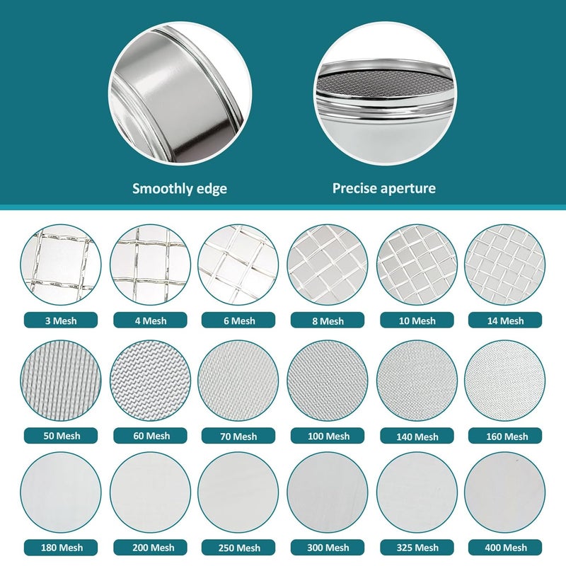 LVDALAB Full 304 Stainless Steel Mesh Sieve Screen, 24 Mesh(0.8mm) Aperture, 2.4inch(6CM) Dia Standard Sample Analysis Test Sieves Sifters Strainer for Industrial Laboratory Homes - Image 3